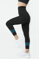 Gigotto Renkli Çizgili Seamless Yüksek Bel Spor Tayt Miorre 001-001224 Siyah görsel 6