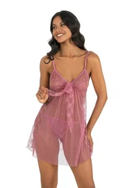 Ahu Lingerie Göğüs Bağlamalı Kısa Tül Gecelik 4225 Primoda 4225