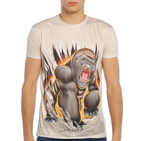 Darkzone Goril Desenli Bisiklet Yaka 3D Erkek Tişört Darkzone 8328 - Alternatif Görünüm