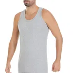 Gri 3'lü Paket %100 Pamuk Sporcu Ribana Erkek Atlet Yıldız 19 Gri