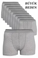 Gri Battal Büyük Beden Boxer 10lu Paket Arma Yıldız 9177 - 10 ADET Gri