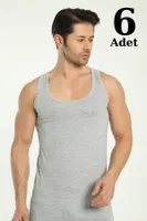 Gri Erkek Premium Atlet 6lı Paket Arma Yıldız 1001 - 6 ADET Gri
