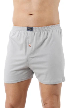 Gri Erkek Şardonlu Pamuklu Düğmeli Penye Boxer Özkan 0041