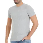 Gri O-Yaka Kısa Kollu Likralı Erkek T-Shirt Yıldız 92 Gri