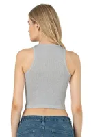 Halter Yaka Pamuklu Fitilli Vücuda Oturan Örme Crop Kadın Atlet Özkan 26814  görsel 6