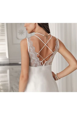 İmaj İkili Saten Ekru Gecelik Sabahlık Takım İmaj 106 - Alternatif Görünüm