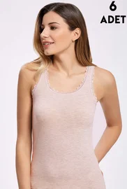 İlke Dantelli Geniş Askılı Kadın Atlet 6'lı İlke 247