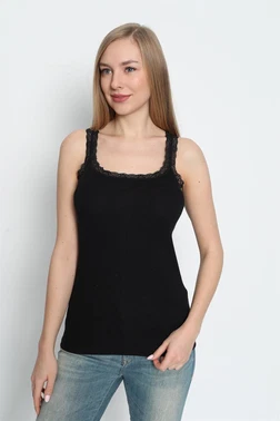 Arma Yıldız İnce Askılı Dantelli Siyah Atlet 3lü Paket Arma Yıldız 3362 - 3 ADET - Alternatif Görünüm