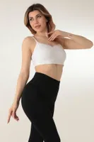 İnce Askılı Desteksiz Seamless Spor Sütyen Miorre 999-ZZ0126 Beyaz görsel 6