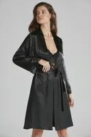 İnce Askılı Kaplı Saten Dantelli Gecelik Sabahlık Takımı Pierre Cardin 4265  Siyah görsel 18