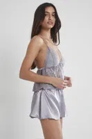 İnce Askılı Saten Dantelli Şort Babydoll Takım Pierre Cardin 450  farklı açı