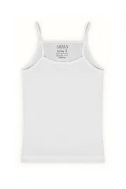 Arma Yıldız İp Askılı Kız Çocuk Atlet Beyaz %100 Pamuk Ribana Arma Yıldız 7520