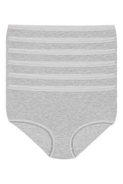 Yıldız Çamaşır İz Yapmaz Gri 6'lı Paket Likralı Kadın Bato Külot Yıldız 3749