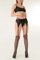 Jartiyerli Fantezi 4 Parça Bralet Takım DoReMi 002-001512 Siyah