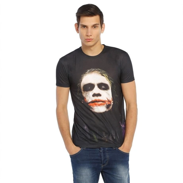 Bisiklet Yaka Joker Desenli 3D Erkek Tişört Darkzone 8327