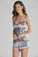 Kadife Saten Pijama Kısa Askılı Şort Takım Pierre Cardin 440  görsel 20