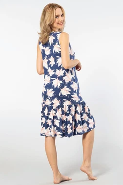 Türen Kalın Askılı Midi Boy Desenli Kadın Gecelik Türen 3386 - Alternatif Görünüm