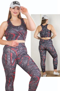 Lady Kadın Büyük Beden Tayt Büstiyer Fitness Spor Takım Lady 1508 - Alternatif Görünüm