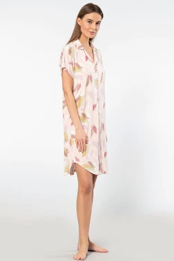 Türen Gömlek Yaka Kısa Kollu Kadın Gecelik Türen 3607 - Alternatif Görünüm