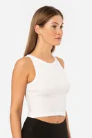 Kadın Fitilli Crop T-shirt Türen 3404/Beyaz Beyaz detay görünüm