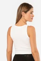 Kadın Fitilli Crop T-shirt Türen 3404/Beyaz Beyaz farklı açı