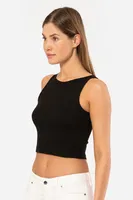 Fitilli Crop Siyah Kadın T-shirt Türen 3404 Siyah farklı açı