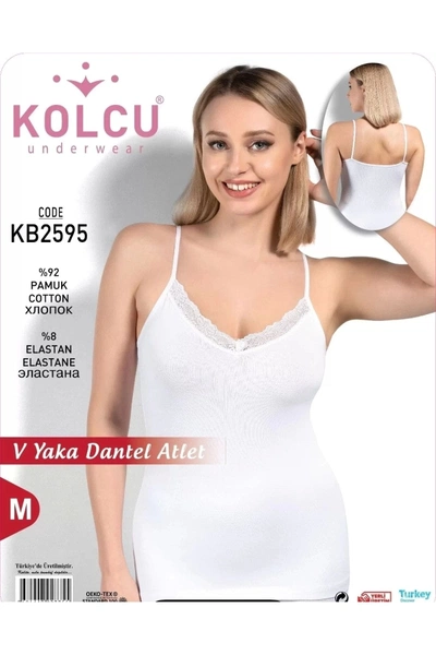 Kadın Likralı Göğüs Dantel Atlet Kolcu 2596
