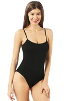 Kadın Pamuklu İnce Askılı Çıtçıtlı Kancalı Body Özkan 0603 Siyah görsel 5