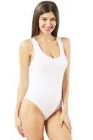 Kadın Pamuklu Kalın Askılı Kancalı Çıtçıtlı Örme Body Özkan 0602 Beyaz görsel 5