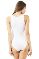 Kadın Pamuklu Kalın Askılı Kancalı Çıtçıtlı Örme Body Özkan 0602 Beyaz görsel 6