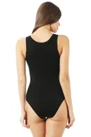 Kadın Pamuklu Kalın Askılı Kancalı Çıtçıtlı Örme Body Özkan 0602 Siyah detay görünüm