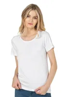 Kadın Pamuklu Kisa Kollu Bisiklet Yaka Esnek Rahat Fanila T-shirt Özkan 25284 Beyaz görsel 7