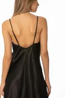 İnce Askılı Saten Dantelli Kadın Gecelik Pierre Cardin 624 Siyah farklı açı