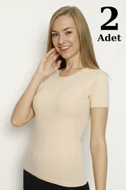 Arma Yıldız Kadın Ten Likralı Yuvarlak Yaka Fanila 2li Paket Arma Yıldız 3358 - 2 ADET