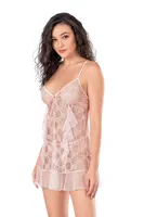 Kadın Tül Fantezi Gecelik Somon Ahu Primoda 4130 Somon detay görünüm