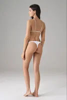 Kadın %92 Pamuk Fitilli V-String Doreanse6124 Beyaz detay görünüm