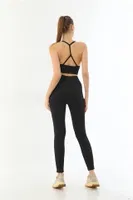 Soft Seamless Ripli Tayt Yoga Takımı MI Emay 3921 Siyah görsel 5