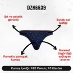Kalp Desenli Lacivert Erkek Tanga  Darkzone DZN6639 farklı açı