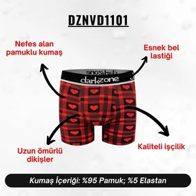 Darkzone Kalp Desenli Sevgililer Günü Erkek Boxer Darkzone DZNVD1101 - Alternatif Görünüm