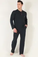 KANZ 2 Parça Erkek Soft Doğal Pamuk Pijama Takımı Miorre 014-000008 Lacivert görsel 7