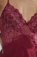 Kaplı Saten Dantelli Gecelik Sabahlık Takımı Pierre Cardin 4050  Bordo görsel 23