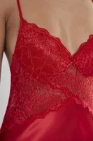 Kaplı Saten Dantelli Gecelik Sabahlık Takımı Pierre Cardin 4050  Kırmızı farklı açı