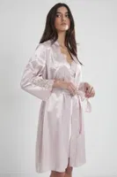Kaplı Saten Dantelli Gecelik Sabahlık Takımı Pierre Cardin 4050  Pudra görsel 6