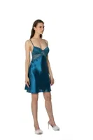 Kaplı Saten Dantelli Gecelik Sabahlık Takımı Pierre Cardin 4050  görsel 13