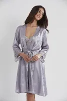 Sırt Dekolteli Kaplı Saten Dantelli Gecelik Sabahlık Takımı Pierre Cardin 4075 görsel 11