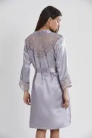 Sırt Dekolteli Kaplı Saten Dantelli Gecelik Sabahlık Takımı Pierre Cardin 4075 görsel 15