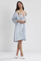 Sırt Dekolteli Kaplı Saten Dantelli Gecelik Sabahlık Takımı Pierre Cardin 4075 görsel 5