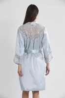 Sırt Dekolteli Kaplı Saten Dantelli Gecelik Sabahlık Takımı Pierre Cardin 4075 farklı açı