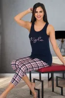 Kapri Askılı Lady Pijama Takımı Lady 12030 Lacivert