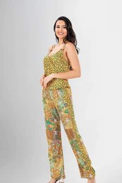 Ahu Lingerie Karışık Desenli 3lü Pijama Sabahlık Takımı Ahu Loriva1942